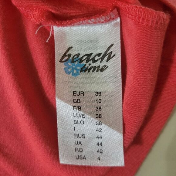 Lascana Beach Time Coral Sleeveless Surplice V-neck Tulip Hem Dress - Picture 11 of 15